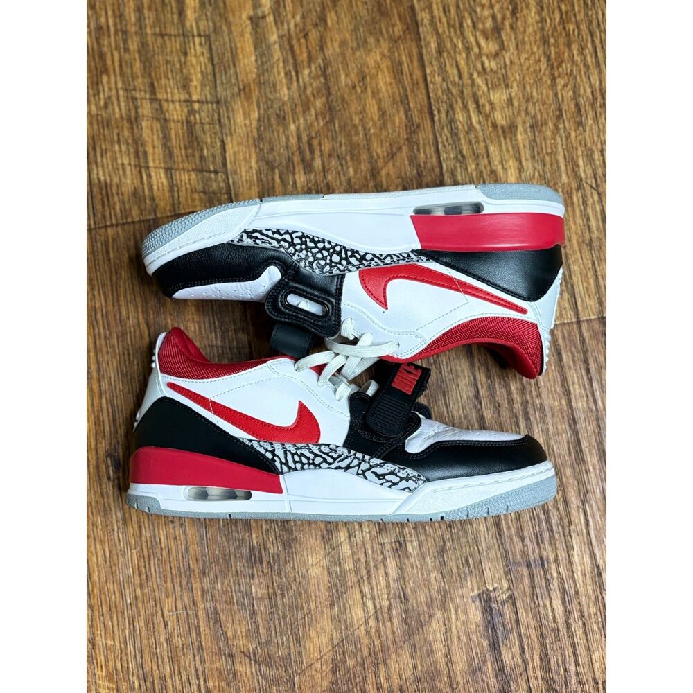 Jordan Legacy 312 Low Fire Red Men's Basketball Sneakers White Black Red